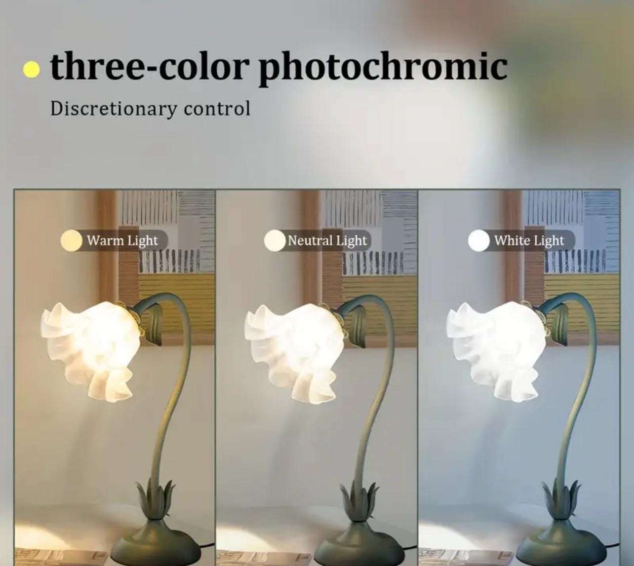 Retro Flower Designed Bedside, Desk & Table Lamp